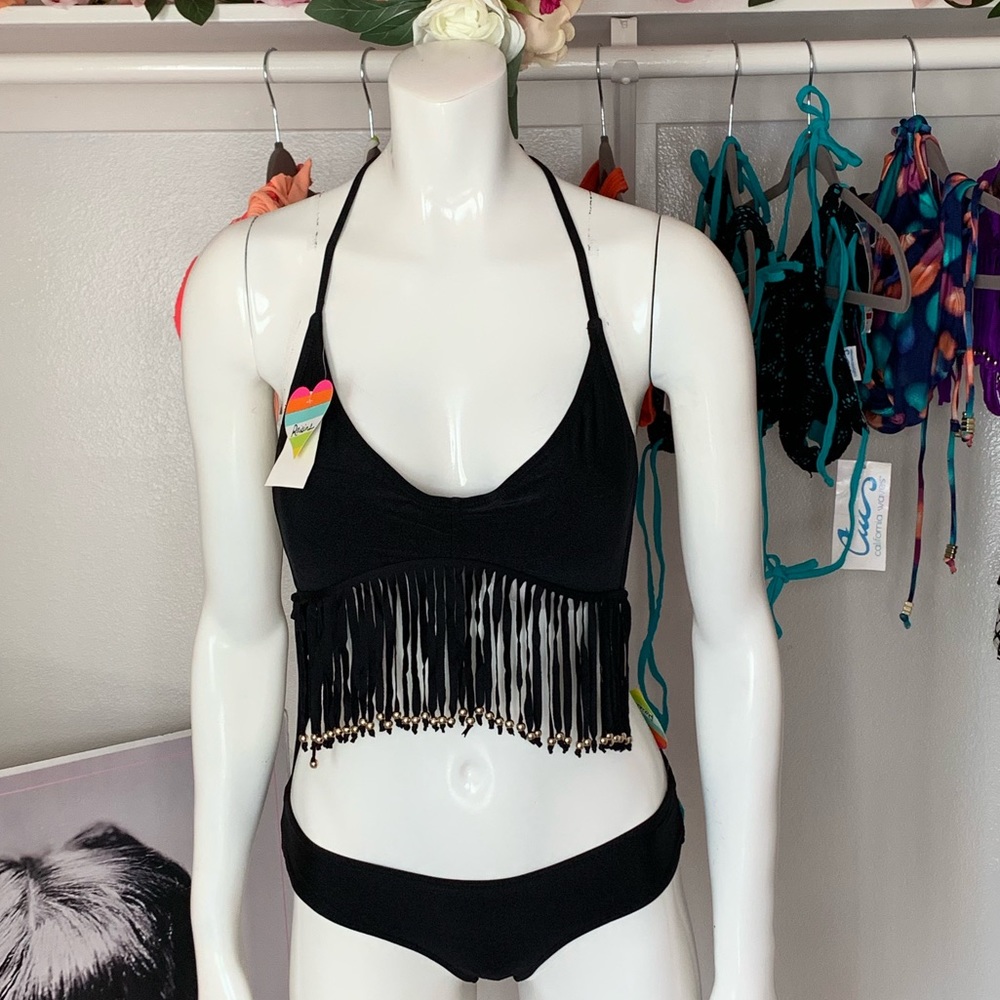 Raisins Black Fringe Bikini 👙